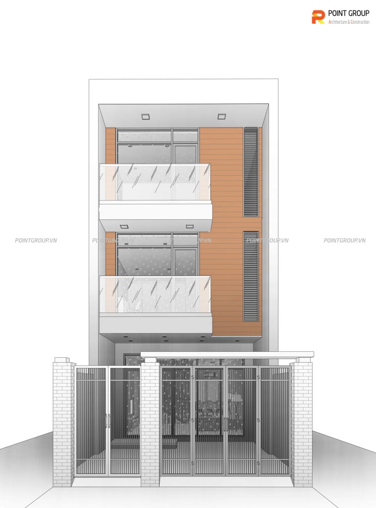 nhà phố 3 tầng mái bằng