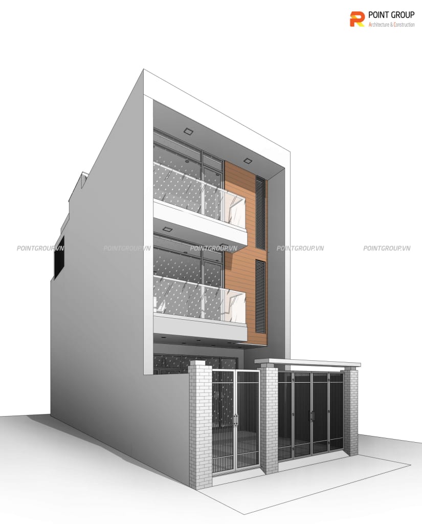 nhà phố 3 tầng mái bằng