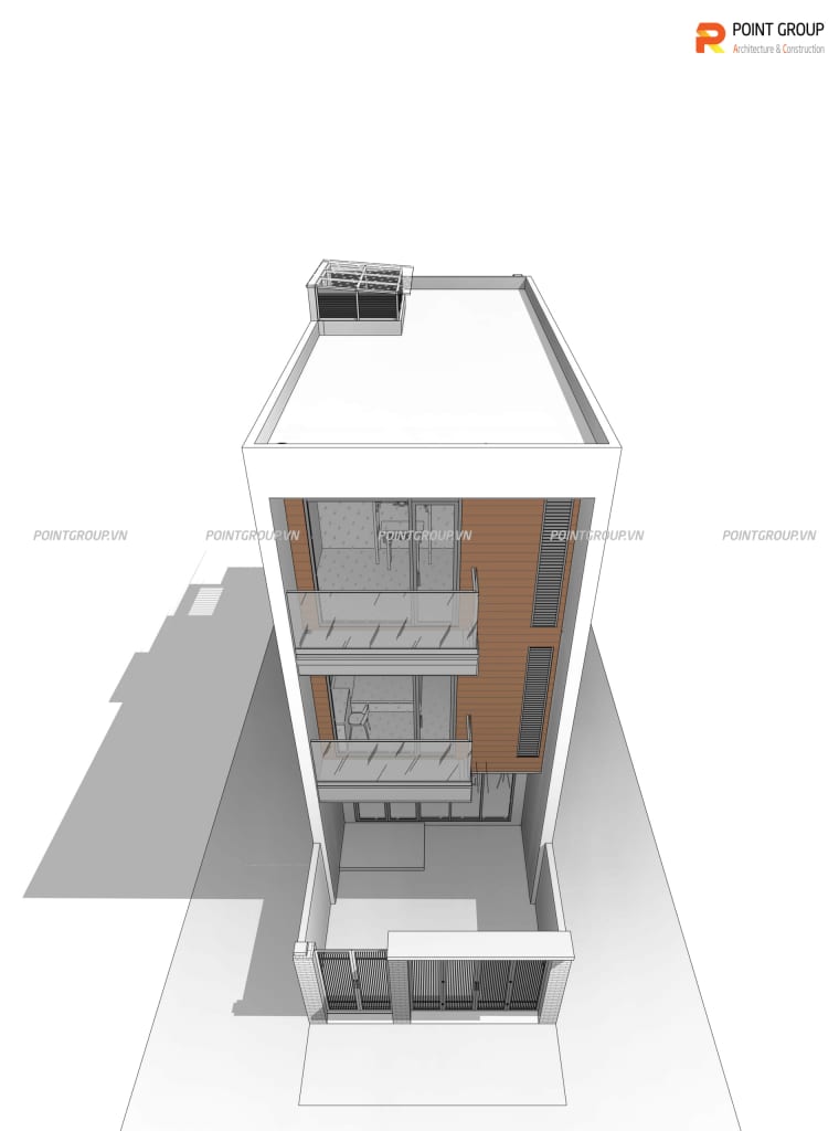 nhà phố 3 tầng mái bằng