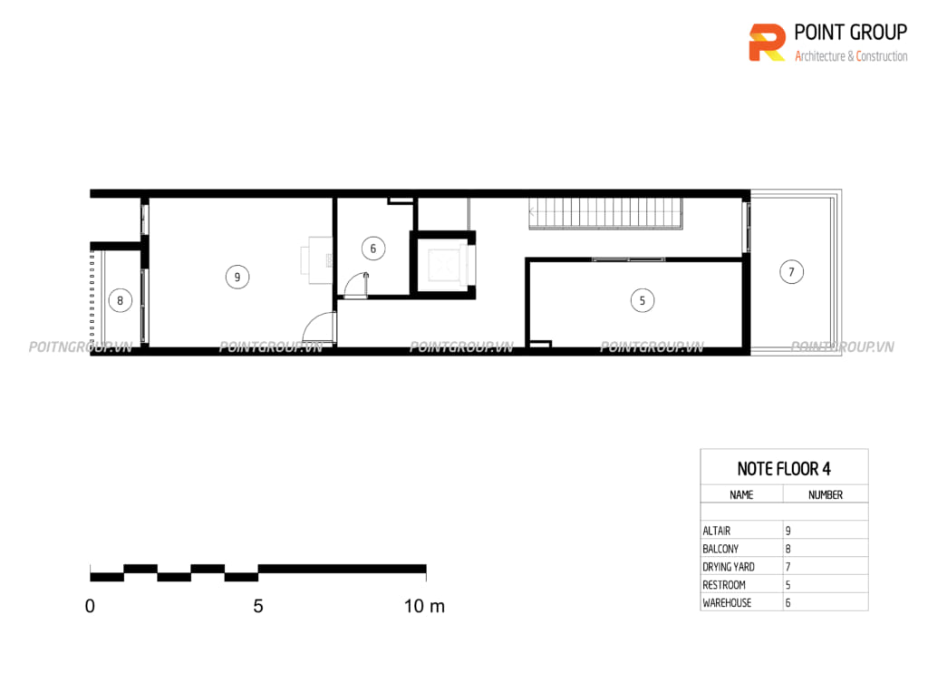 Thiết kế nhà phố 4 tầng