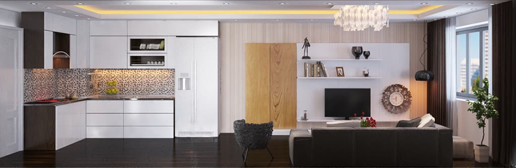 Thiết kế nội thất căn hộ chung cư nhà Mr Long