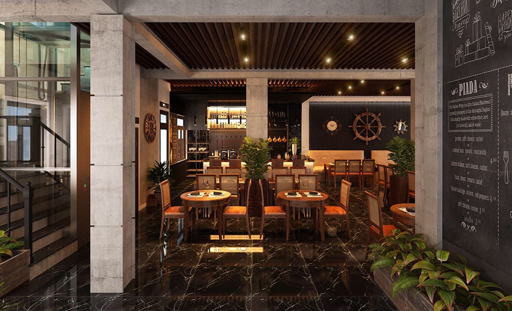 Thiết kế nội thất quán Cafe phong cách Italia
