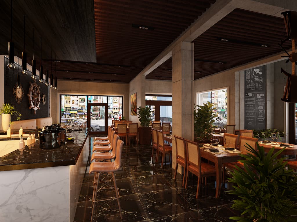 thiết kế nội thất cafe